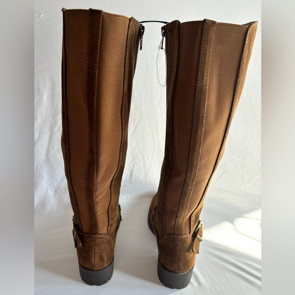 🆕 Cliff’s by White Mountain Women’s 7.5 Tall Low Heel Suedette Zip Side Boots - Picture 4 of 12